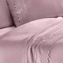 Ver imagem 3 de Jogo de Cama Solteiro 3 Peças com Renda Lorenzo - Rosa