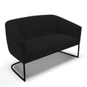 Ver imagem 1 de Sofá Namoradeira 2 Lugares Base Industrial Preto Stella Linho D03 - D'Rossi Cor A79 Preto