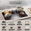 Ver imagem 4 de Cooktop Elétrico Amzchef 30" Embutido, 8400w, 5 Zonas e Controle Touch