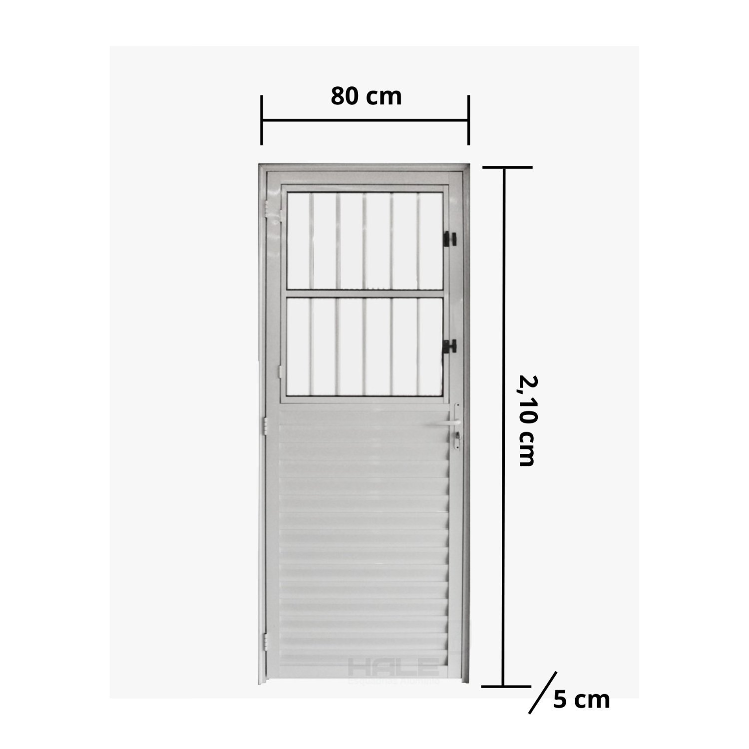 Porta de Alumínio Lambril 210x80cm Lado Direito Postigo Hale Esquadrias - 3