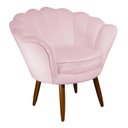 Ver imagem 3 de Conjunto Namoradeira Pétala de Flor + 2 Poltronas Pés Palito Suede Rosa Bêbê