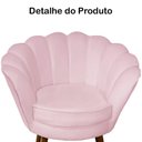 Ver imagem 4 de Conjunto Namoradeira Pétala de Flor + 2 Poltronas Pés Palito Suede Rosa Bêbê