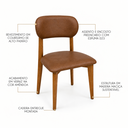 Ver imagem 6 de Kit 2 Cadeiras de Jantar em Madeira Laura Estofada Couríssimo Marrom CCS