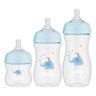 Kit 3 Mamadeira Easy Flow Elefante Azul 120ml/270ml/330ml Anticolica Buba - 3