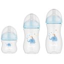 Ver imagem 1 de Kit 3 Mamadeira Easy Flow Elefante Azul 120ml/270ml/330ml Anticolica Buba