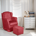 Ver imagem 2 de Puff e Poltrona Amamentação Balanço Quarto Baby Suede Bordo - Incasa Decor