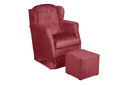 Ver imagem 1 de Puff e Poltrona Amamentação Balanço Quarto Baby Suede Bordo - Incasa Decor