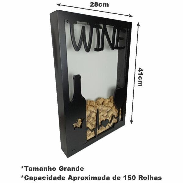Porta Rolhas Quadro Wine - 150 Rolhas - 28 X 41 - 2