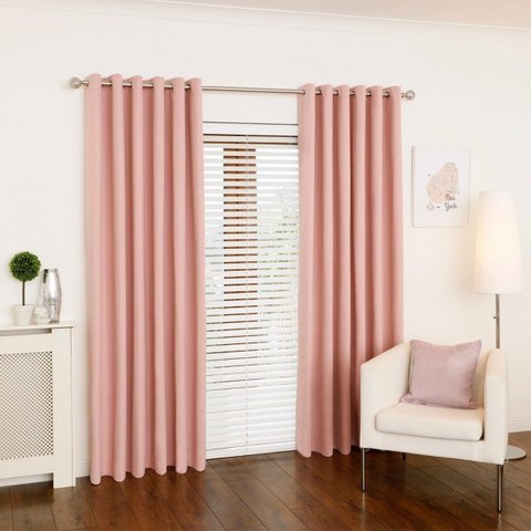 Cortina Oxford Salmão 300x270 Sala/quarto Fabritex