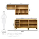 Ver imagem 3 de Cozinha Compacta Modulada MDF 4 Peças 6 Portas Vidro Vicenza Espresso Móveis Cinza/Amêndoa/Chumbo