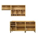 Ver imagem 4 de Cozinha Compacta Modulada MDF 4 Peças 6 Portas Vidro Vicenza Espresso Móveis Cinza/Amêndoa/Chumbo