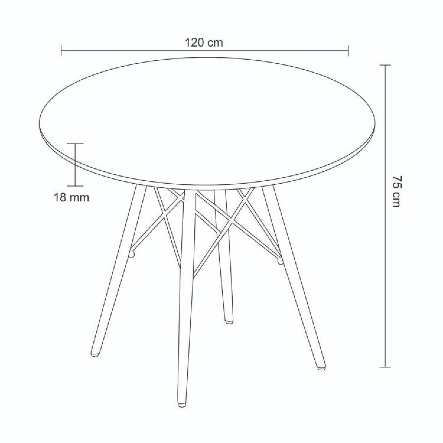 Conjunto de Sala de Jantar Mesa 120x75cm Tampo MDF com 4 Cadeiras Eiffel Botonê  - 4