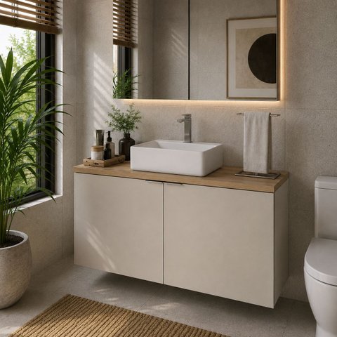 Gabinete de Banheiro sem Cuba Nature Estilare 110cm