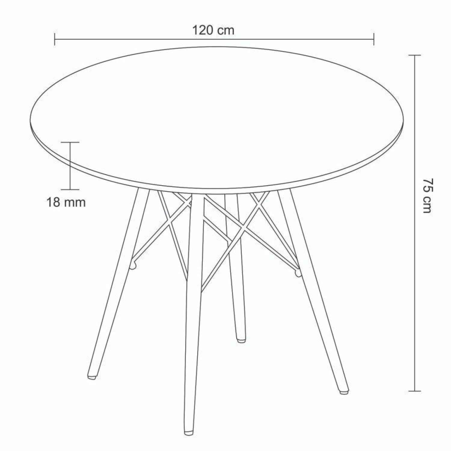 Conjunto de Sala de Jantar Mesa 120x75cm Tampo MDF com 4 Cadeiras Eiffel Botonê  - 4