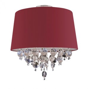 Plafon com Cristais Redondo 44cm São Paulo Bronzearte