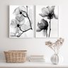 Kit 2 Quadros para Sala Fotografias Flores Transparentes 45x34cm:madeira Preta - 2