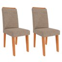 Ver imagem 1 de Cadeiras de Mdf para Sala de Jantar 02 Pçs Tais C/ Moldura Cimol Cinamomo/linho Bege