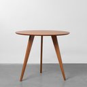 Ver imagem 2 de Conjunto Mesa de Jantar Square Laminada Tripé Redonda Natural - 88cm + 2 Cadeiras Lalá Estofada PU -