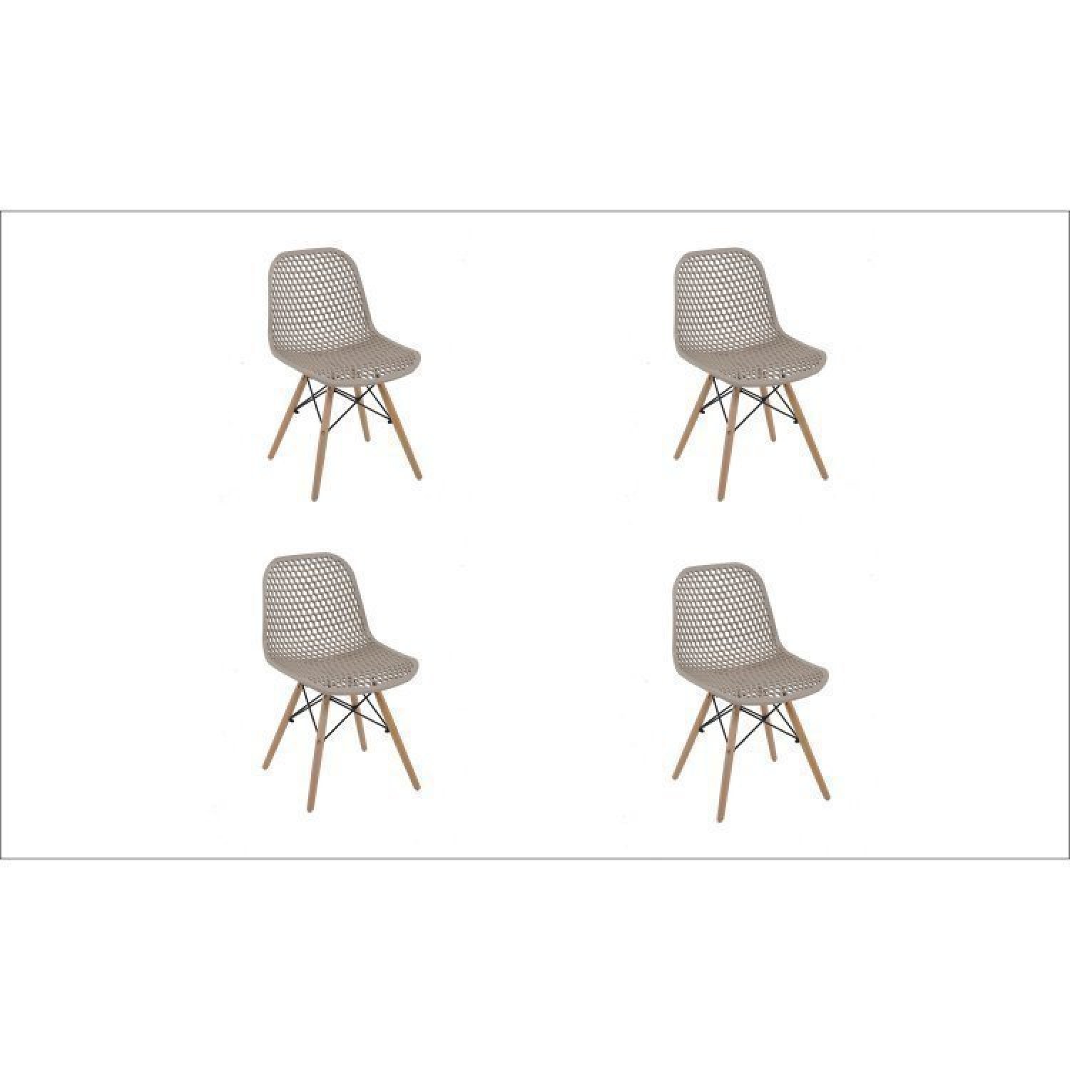 Conjunto de Sala de Jantar Mesa Eiffel 120x75cm Tampo MDF com 4 Cadeiras Eloísa  - 5