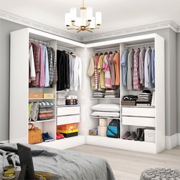 Closet Casal Duplo Dubai Premium 4 Gavetas Carioca Móveis - 1
