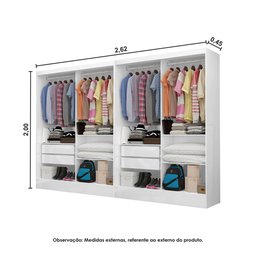 Closet Casal Duplo Dubai Premium 4 Gavetas Carioca Móveis - 4