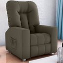Ver imagem 2 de Poltrona do Papai Bean 82cm Reclinável Manual Suede Capuccino - Sallar Home