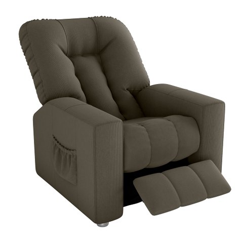Poltrona do Papai Bean 82cm Reclinável Manual Suede Capuccino - Sallar Home