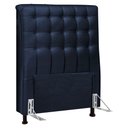 Ver imagem 1 de Cabeceira Cama Box Solteiro Ciara 90cm Botonê com Frame Veludo Azul Marinho