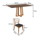 Ver imagem 4 de Conjunto Mesa Jantar Julia 1,6m Tampo Freijó Pés Cerejeira 6 Cadeiras Manuela Premium - Preto Veludo