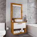 Ver imagem 1 de Conjunto Gabinete C/ Espelheira para Banheiro Zenit Naturalle/branco
