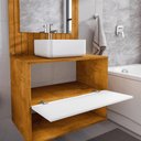 Ver imagem 6 de Conjunto Gabinete C/ Espelheira para Banheiro Zenit Naturalle/branco