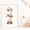 Ver imagem 3 de Kit 3 Quadros Decorativos Infantil | Transportes - Carros Fun NO2 - 30x40 - Moldura Madeira