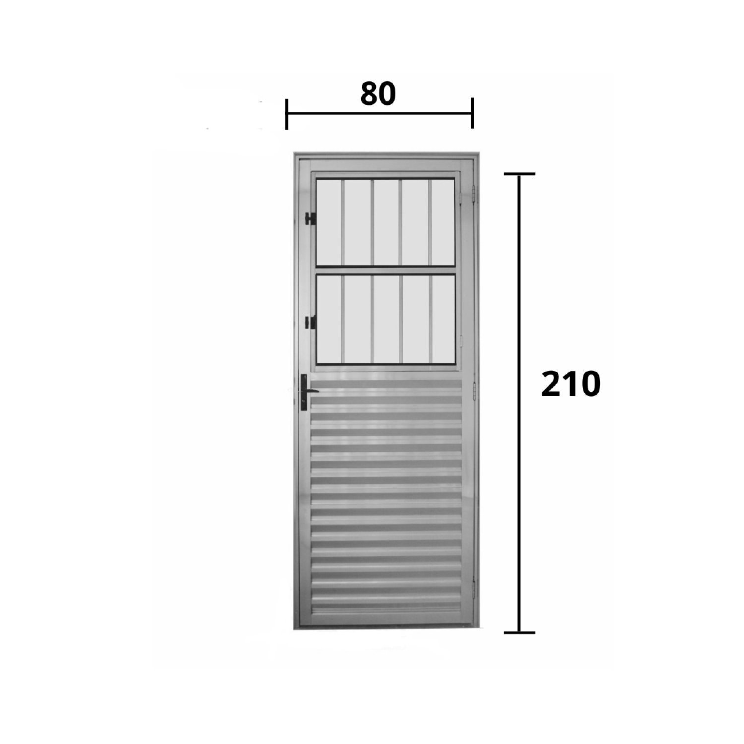 Porta de Alumínio Lambril 210x80cm Lado Direito Postigo Hale Esquadrias - 3