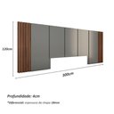 Ver imagem 4 de Cama Queen Cabeceira 4 Gavetas MDF 300cm Nogueira Cadiz com Cinza Sagrado