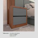 Ver imagem 2 de Cama Queen Cabeceira 4 Gavetas MDF 300cm Nogueira Cadiz com Cinza Sagrado