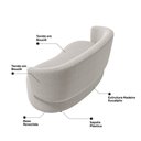 Ver imagem 6 de Poltrona Namoradeira Aisha 02 Lugares Orgânica Bouclê Bege - Desk Design