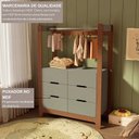 Ver imagem 6 de Guarda-Roupa Closet Infantil com 6 Gavetas e Cabideiro 100% MDF Olívia Verde/Verti/Castanho