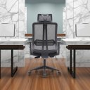 Ver imagem 3 de Cadeira Escritório Presidente King em Tela - Preta