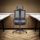 Ver imagem 5 de Cadeira Escritório Presidente King em Tela - Preta