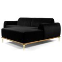 Ver imagem 2 de Sofá 3 Lugares Lisboa D07 com Chaise Direita 230cm Veludo Preto - D’Rossi