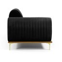 Ver imagem 4 de Sofá 3 Lugares Lisboa D07 com Chaise Direita 230cm Veludo Preto - D’Rossi