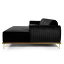Ver imagem 3 de Sofá 3 Lugares Lisboa D07 com Chaise Direita 230cm Veludo Preto - D’Rossi