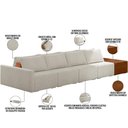 Ver imagem 7 de Sofá Ilha Modular para Sala 432cm com Puff Dublin K01 Bouclê Creme Sintético Caramelo - Lyam
