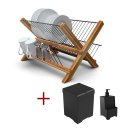 Ver imagem 1 de Kit Cozinha Escorredor de Madeira + Lixeira 5,4L + Dispenser - Stolf