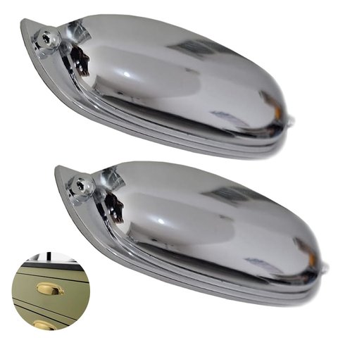Puxador Concha Cromado Stilo Gruppa 128mm 2 Unidades