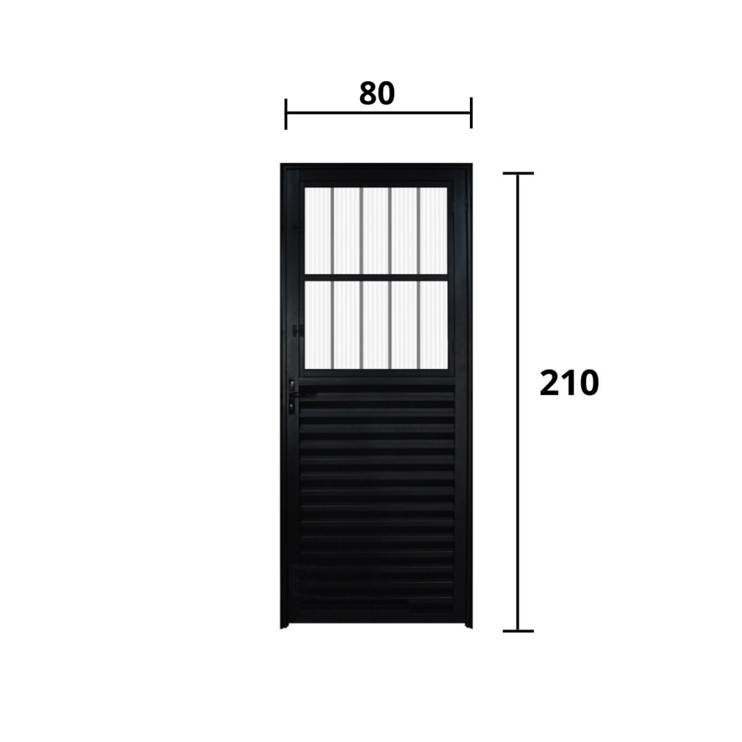 Porta de Alumínio Lambril 210x80cm Lado Direito Postigo Hale Esquadrias - 3