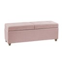 Ver imagem 4 de Canto Alemão Recamier Bau + Painel Madri 160cm Suede Rosa Bebe - Inova Decor