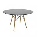 Ver imagem 4 de Conjunto Sala de Jantar Mesa Eiffel 120x75cm Tampo MDF com 4 Cadeiras Allegra Amarelo/Preto