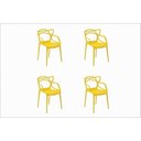 Ver imagem 5 de Conjunto Sala de Jantar Mesa Eiffel 120x75cm Tampo MDF com 4 Cadeiras Allegra Amarelo/Preto