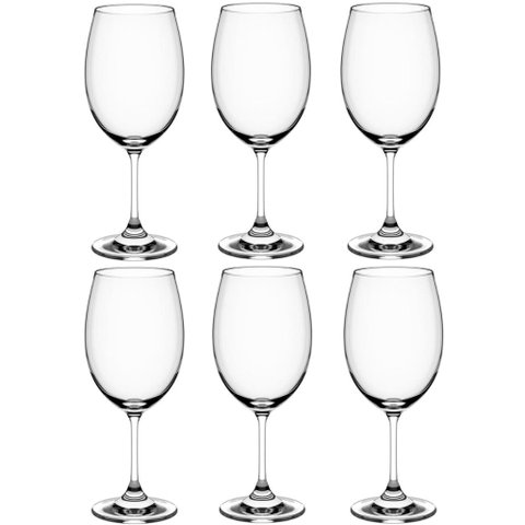 Jogo de Taças de Vinho Cristal 6 Peças Taças para Vinho 450ml Transparente Sense